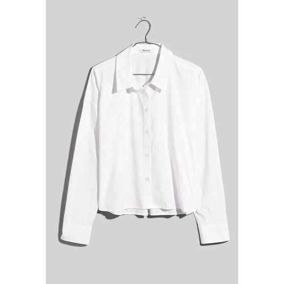 Madewell Signature Hartfield Poplin Cropped Shirt - Picture 1 of 12